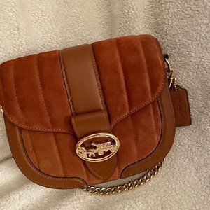 Coach Georgia Saddle Bag with Linear Quilting